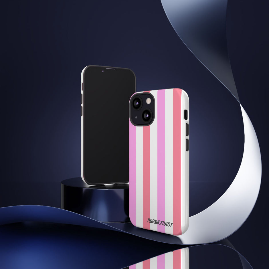 Pink Striped Phone Case - Stylish & Durable Cover