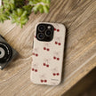 Cherry Pattern Phone Case — Cute Retro Red Cherries on Cream