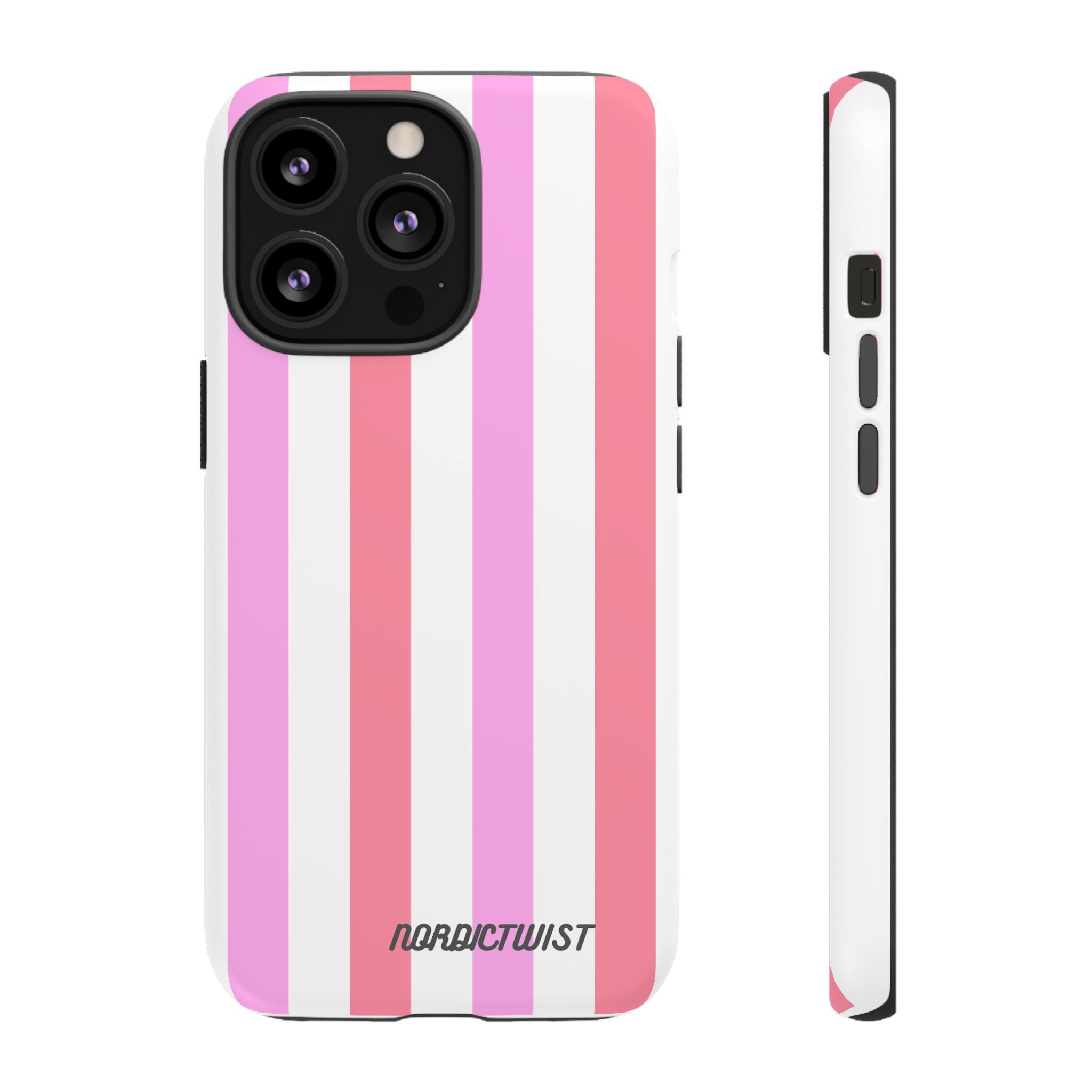 Pink Striped Phone Case - Stylish & Durable Cover