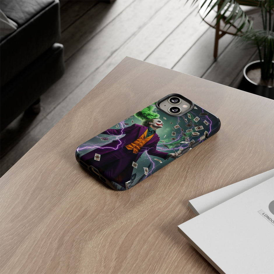 Joker Chaos Tough Phone Case — Electric Cards Graphic iPhone Case