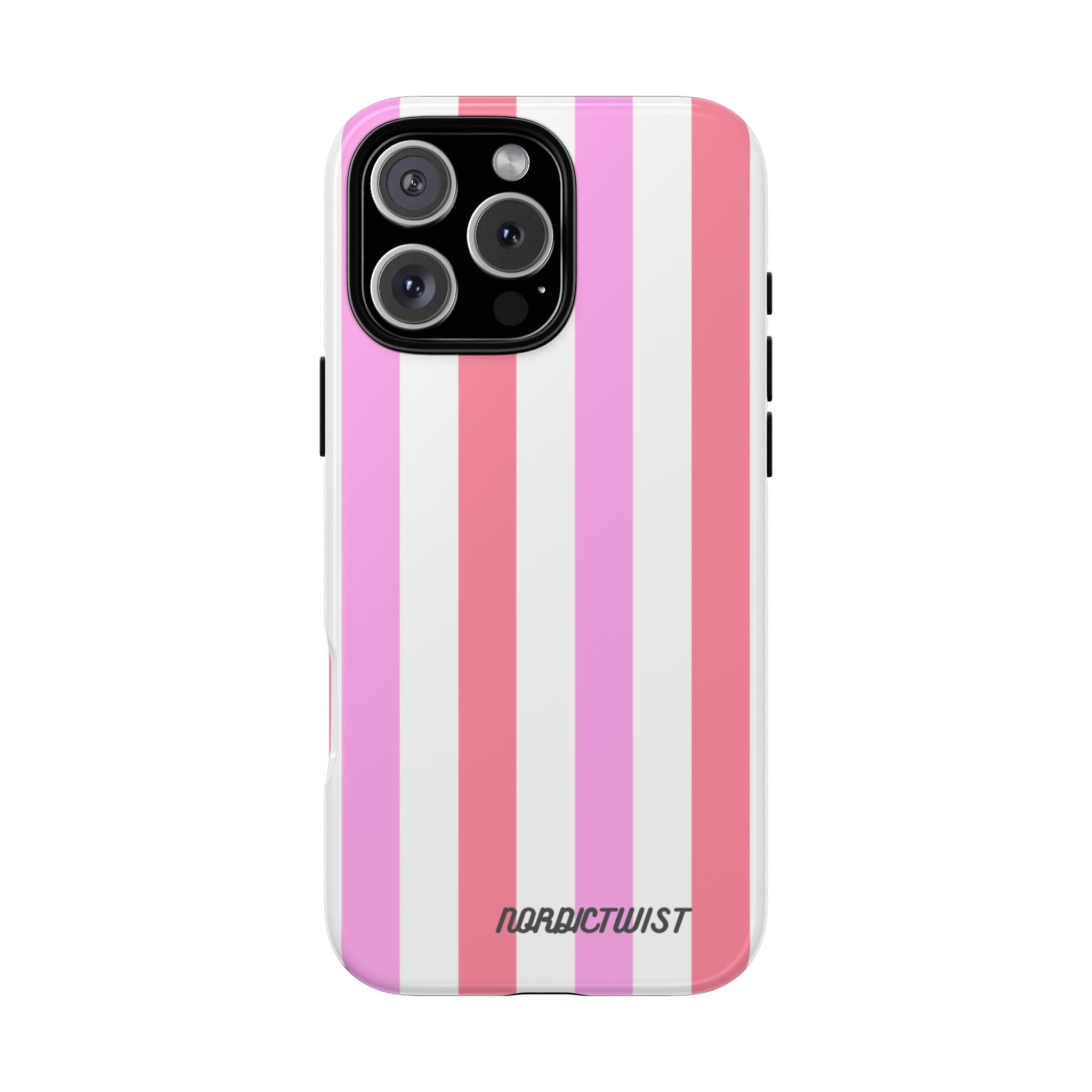 Pink Striped Phone Case - Stylish & Durable Cover