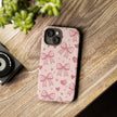 Pink Bow & Hearts Tough Phone Case — Cute Floral Ribbon iPhone Cover