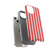 Striped Tough Phone Case - Durable Protection with Stylish Red & White Design