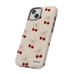 Cherry Pattern Phone Case — Cute Retro Red Cherries on Cream