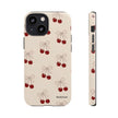 Cherry Pattern Phone Case — Cute Retro Red Cherries on Cream