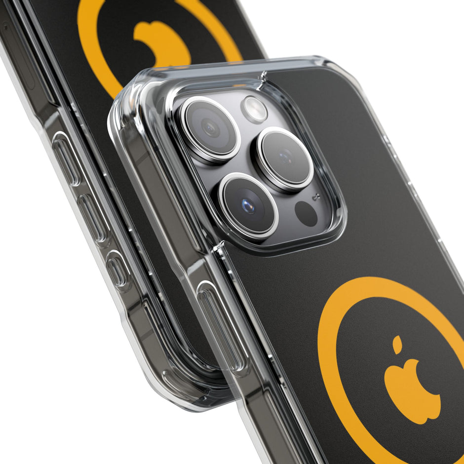 MagSafe Clear Phone Case – Yellow Ring Magnetic Impact Protection
