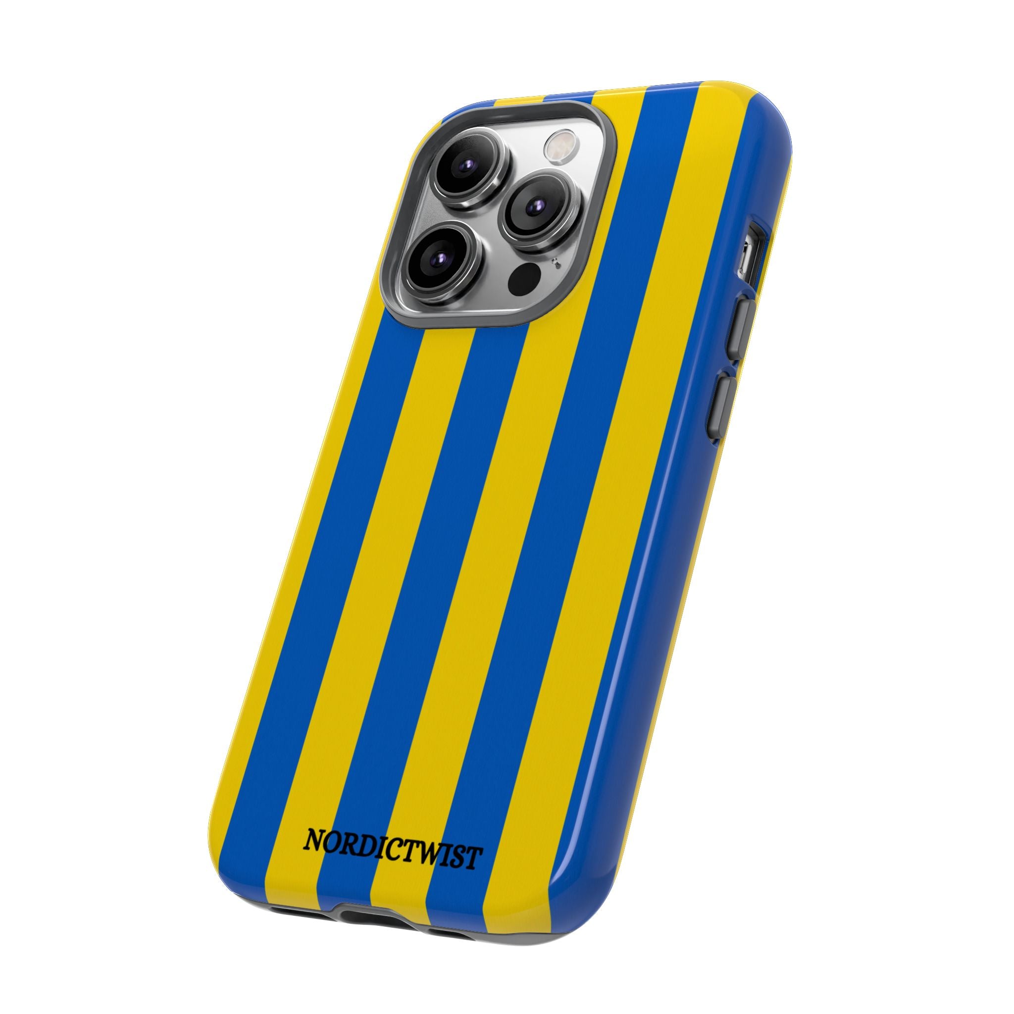 Blue and Yellow Striped Phone Case - Tough Cases