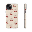 Cherry Pattern Phone Case — Cute Retro Red Cherries on Cream