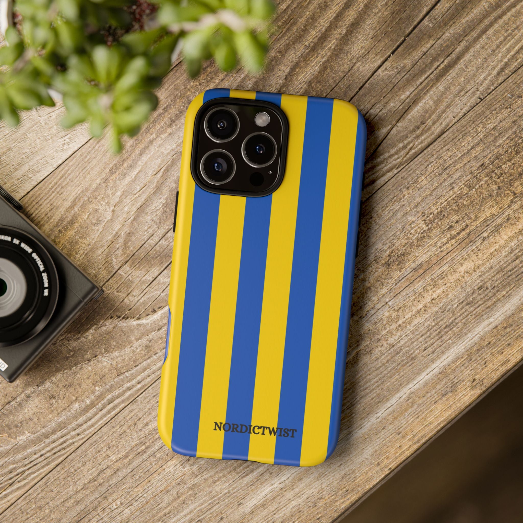 Blue and Yellow Striped Phone Case - Tough Cases