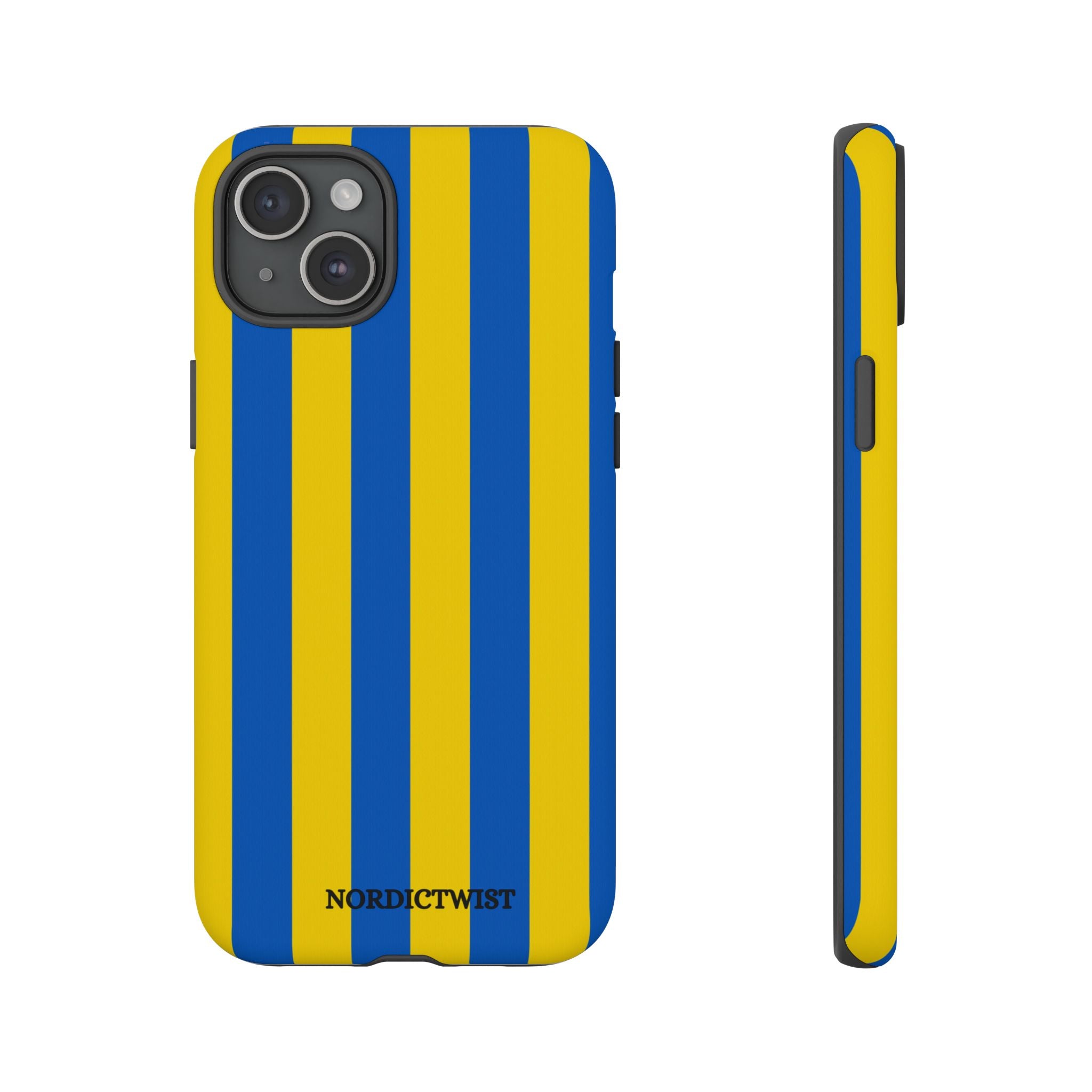 Blue and Yellow Striped Phone Case - Tough Cases