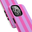 Stylish Phone Case - Tough Cases with Vibrant Pink and Lavender Stripes