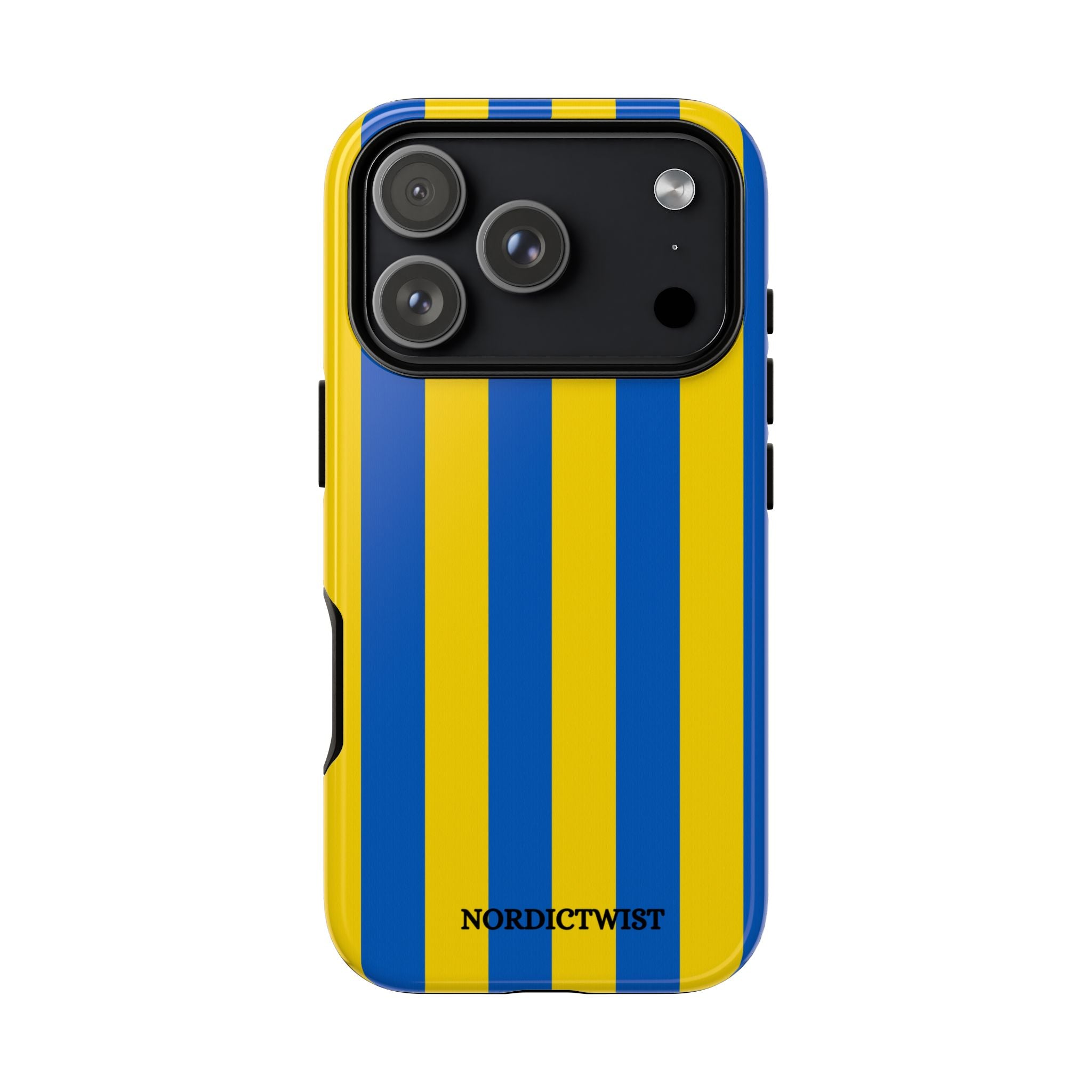 Blue and Yellow Striped Phone Case - Tough Cases