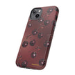 Cherry Pattern Tough Phone Case — Retro Dark Red Cherry iPhone Cover