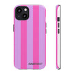 Stylish Phone Case - Tough Cases with Vibrant Pink and Lavender Stripes