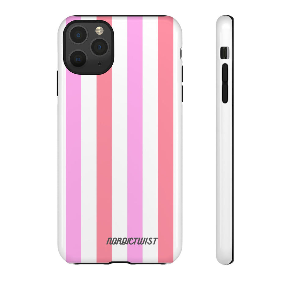 Pink Striped Phone Case - Stylish & Durable Cover