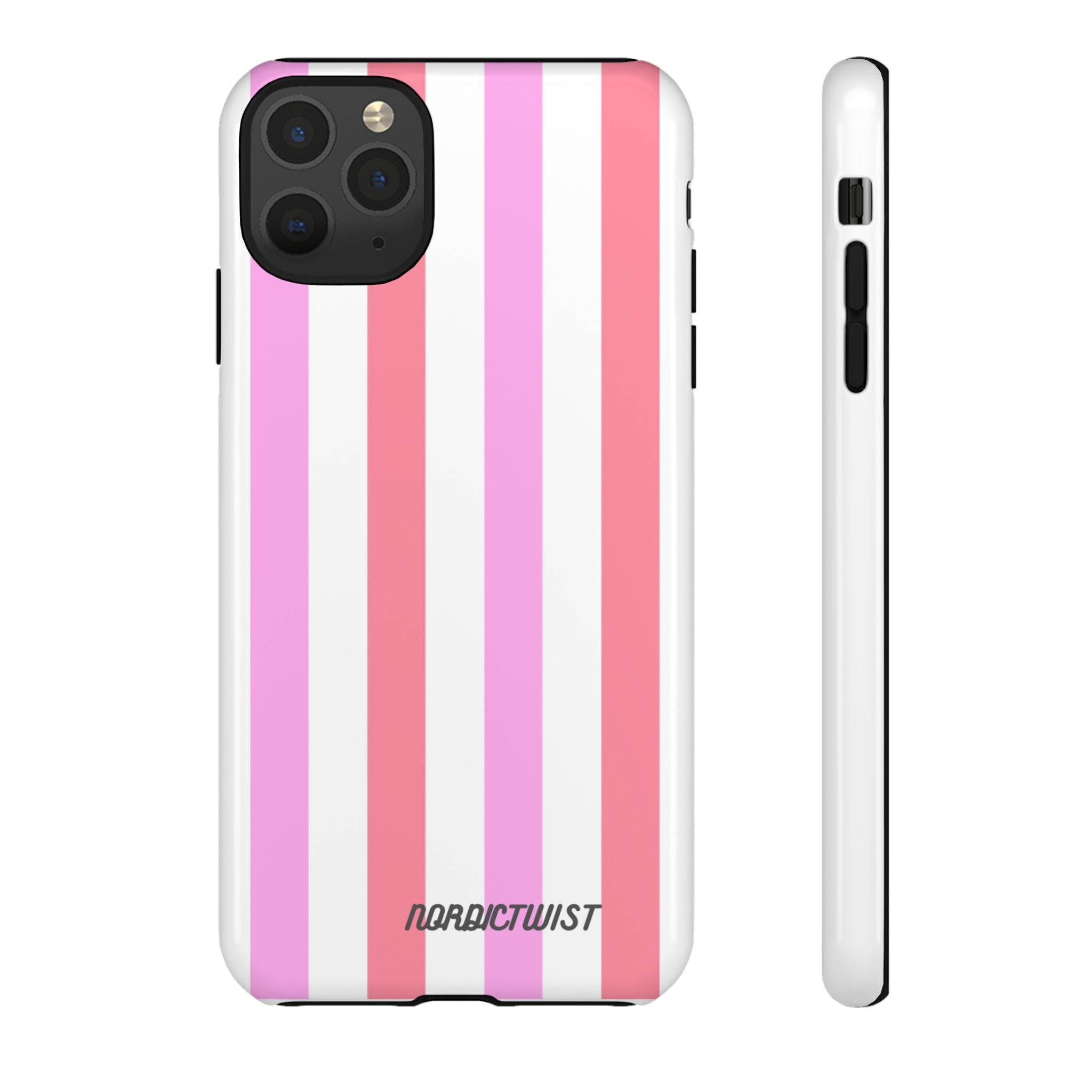 Pink Striped Phone Case - Stylish & Durable Cover