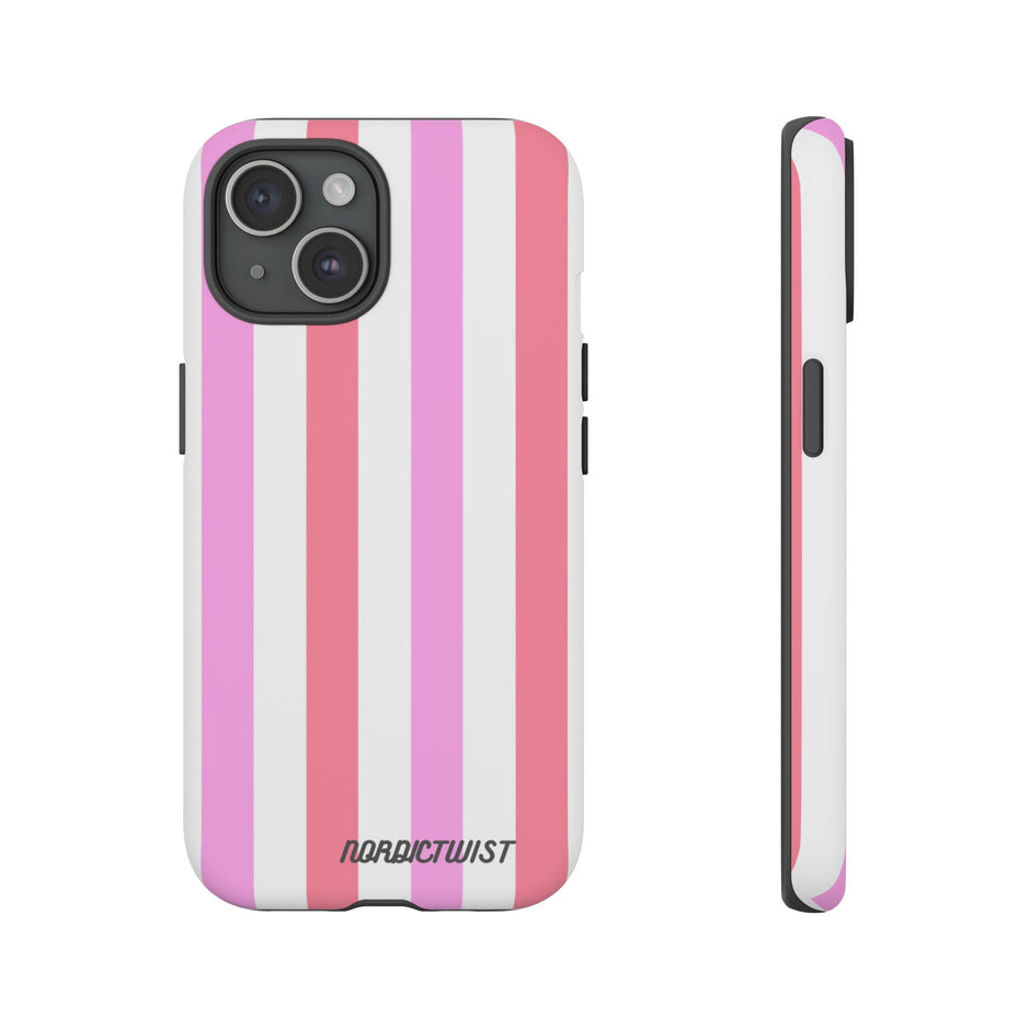 Pink Striped Phone Case - Stylish & Durable Cover