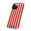Striped Tough Phone Case - Durable Protection with Stylish Red & White Design