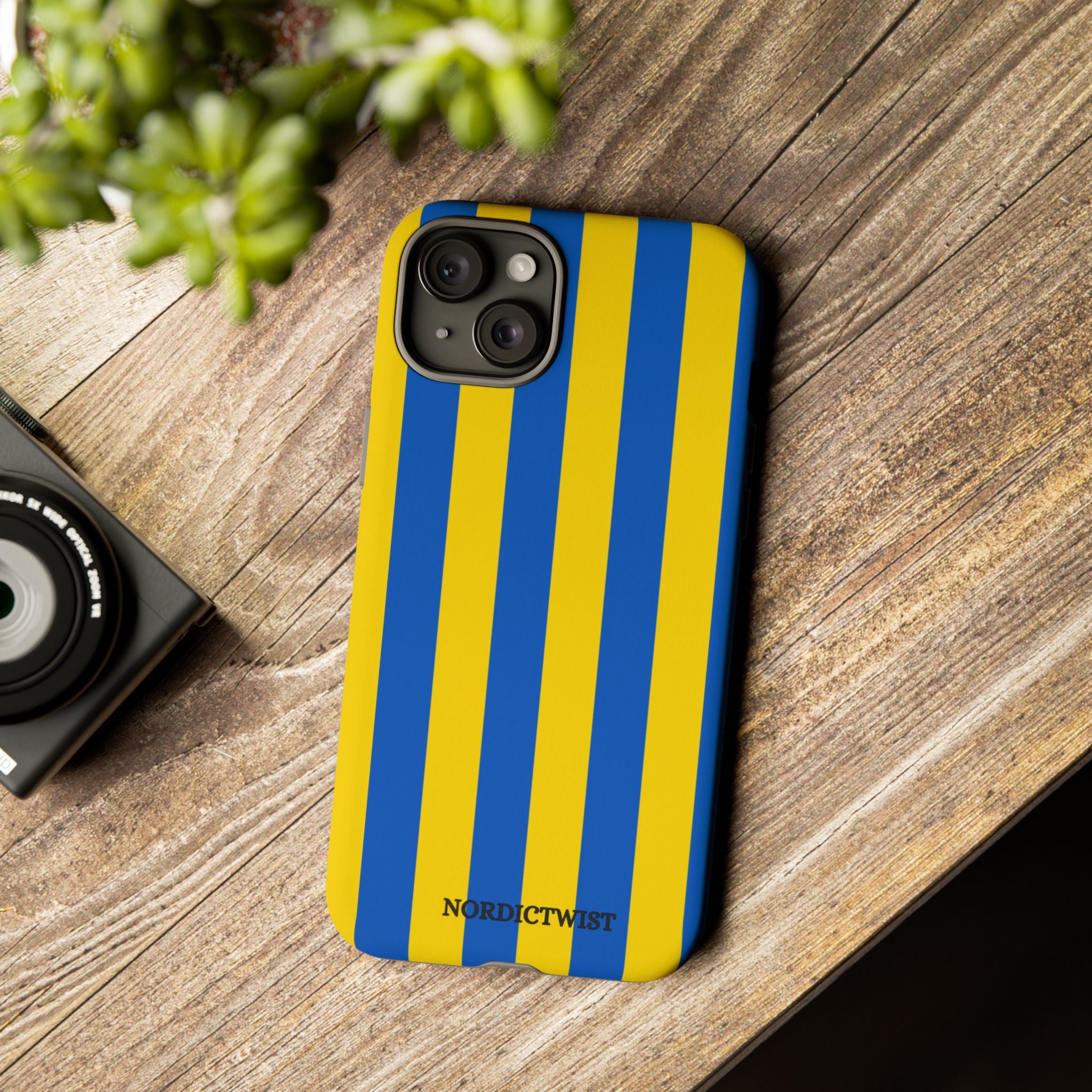 Blue and Yellow Striped Phone Case - Tough Cases