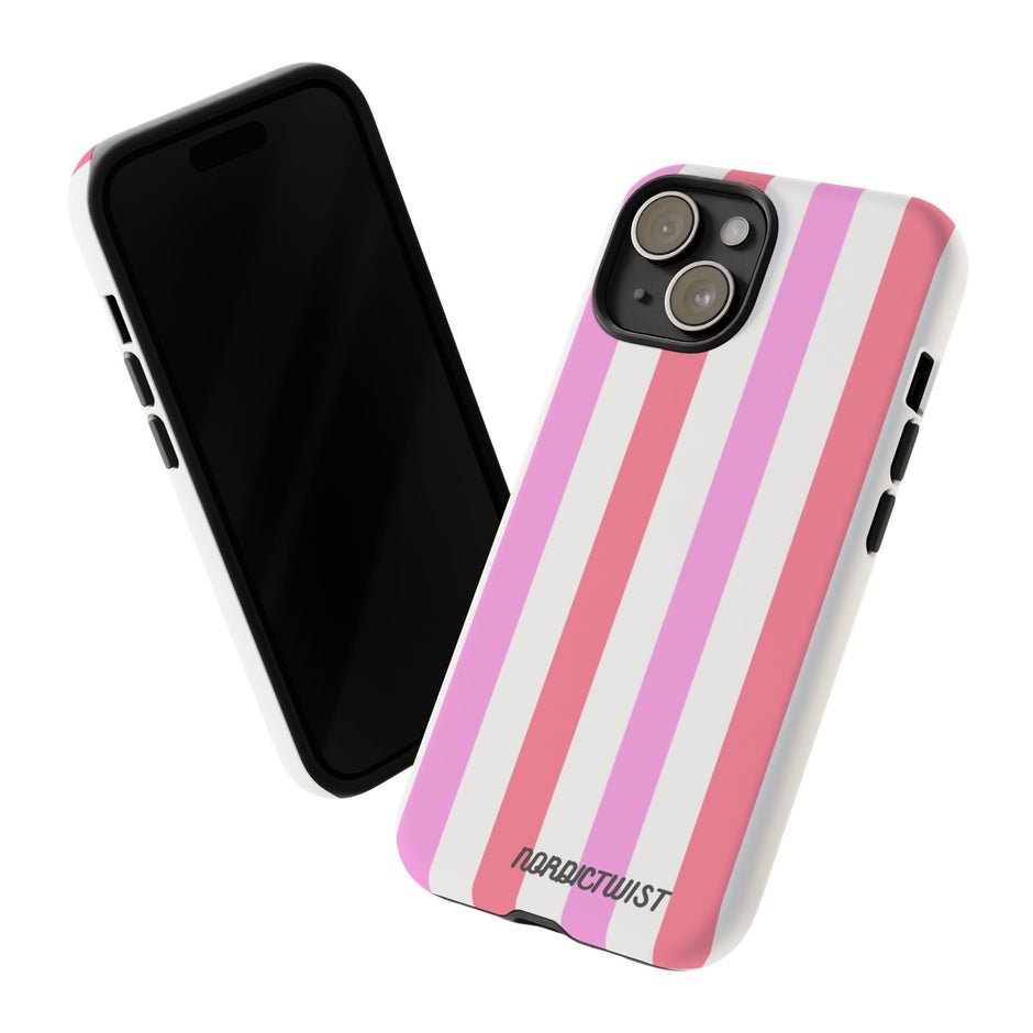 Pink Striped Phone Case - Stylish & Durable Cover