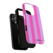 Stylish Phone Case - Tough Cases with Vibrant Pink and Lavender Stripes