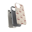 Cherry Pattern Phone Case — Cute Retro Red Cherries on Cream