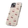 Cherry Pattern Phone Case — Cute Retro Red Cherries on Cream