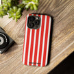 Striped Tough Phone Case - Durable Protection with Stylish Red & White Design