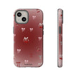 Cherry Bow Phone Case — Cute Red Gradient Protective Cover