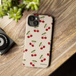 Cherry Pattern Tough Phone Case — Retro Red Cherries on Cream