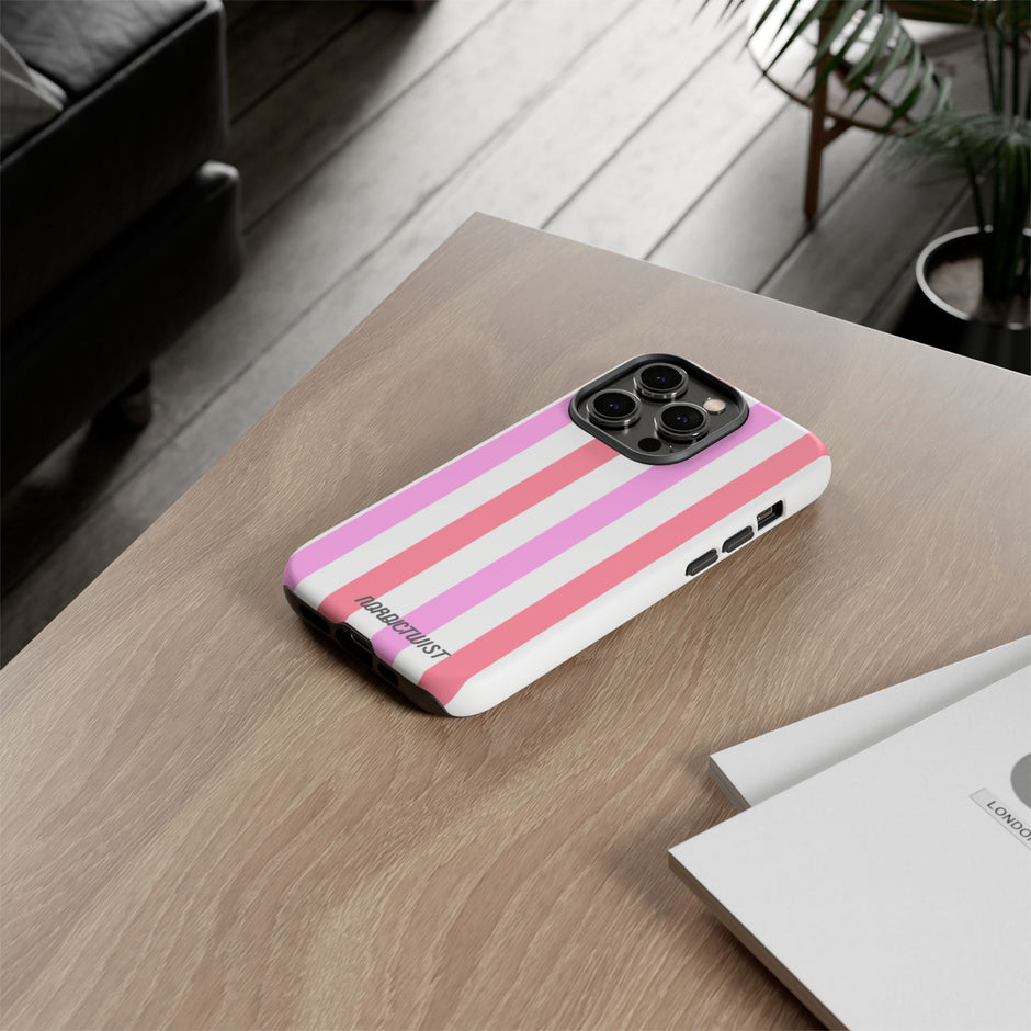 Pink Striped Phone Case - Stylish & Durable Cover
