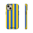 Blue and Yellow Striped Phone Case - Tough Cases