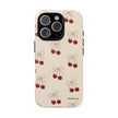 Cherry Pattern Phone Case — Cute Retro Red Cherries on Cream