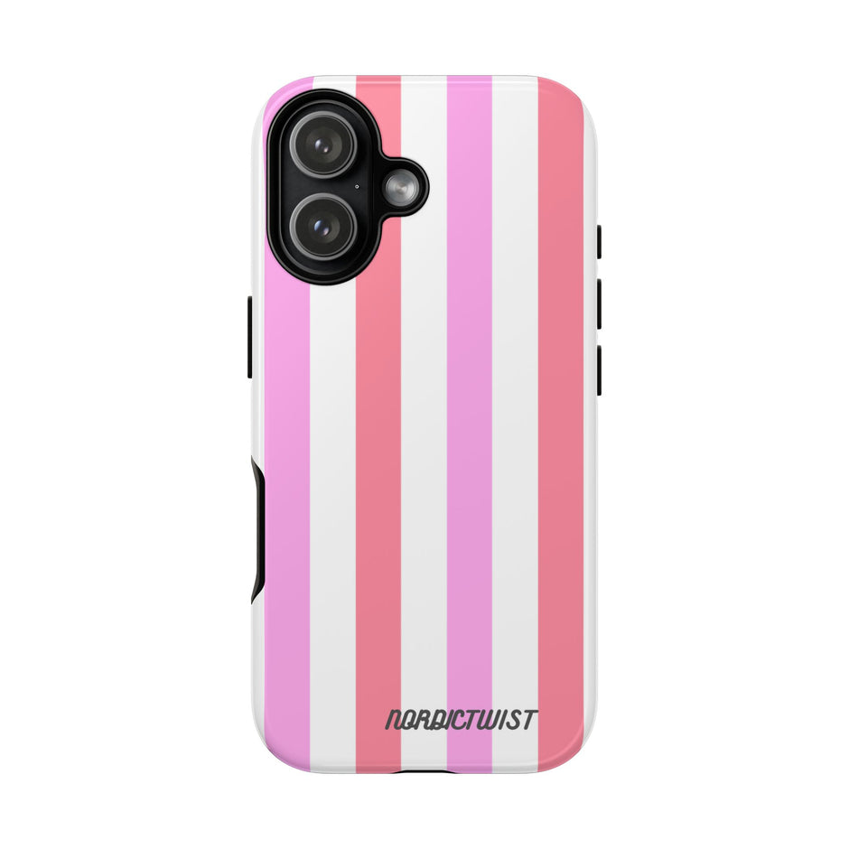 Pink Striped Phone Case - Stylish & Durable Cover