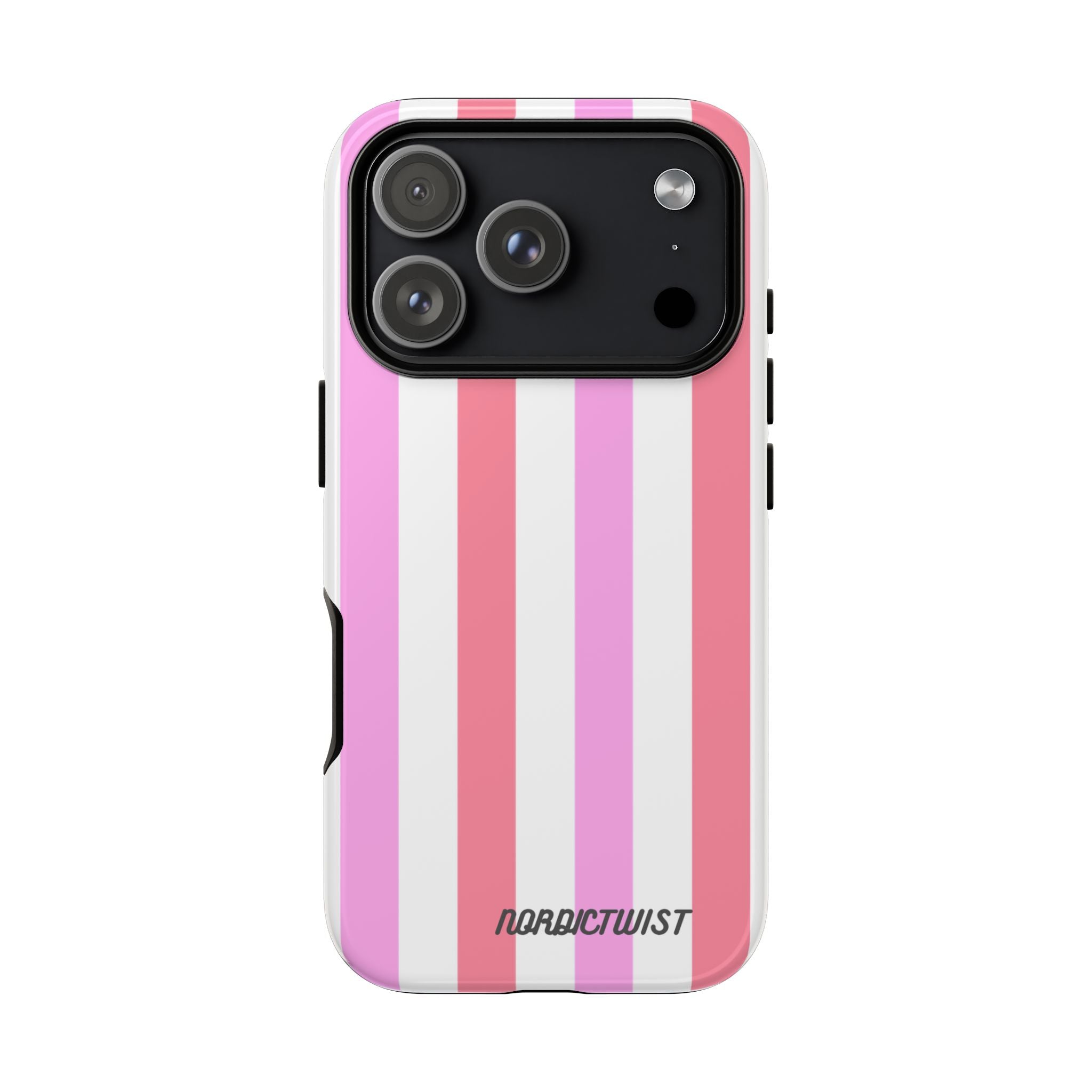 Pink Striped Phone Case - Stylish & Durable Cover
