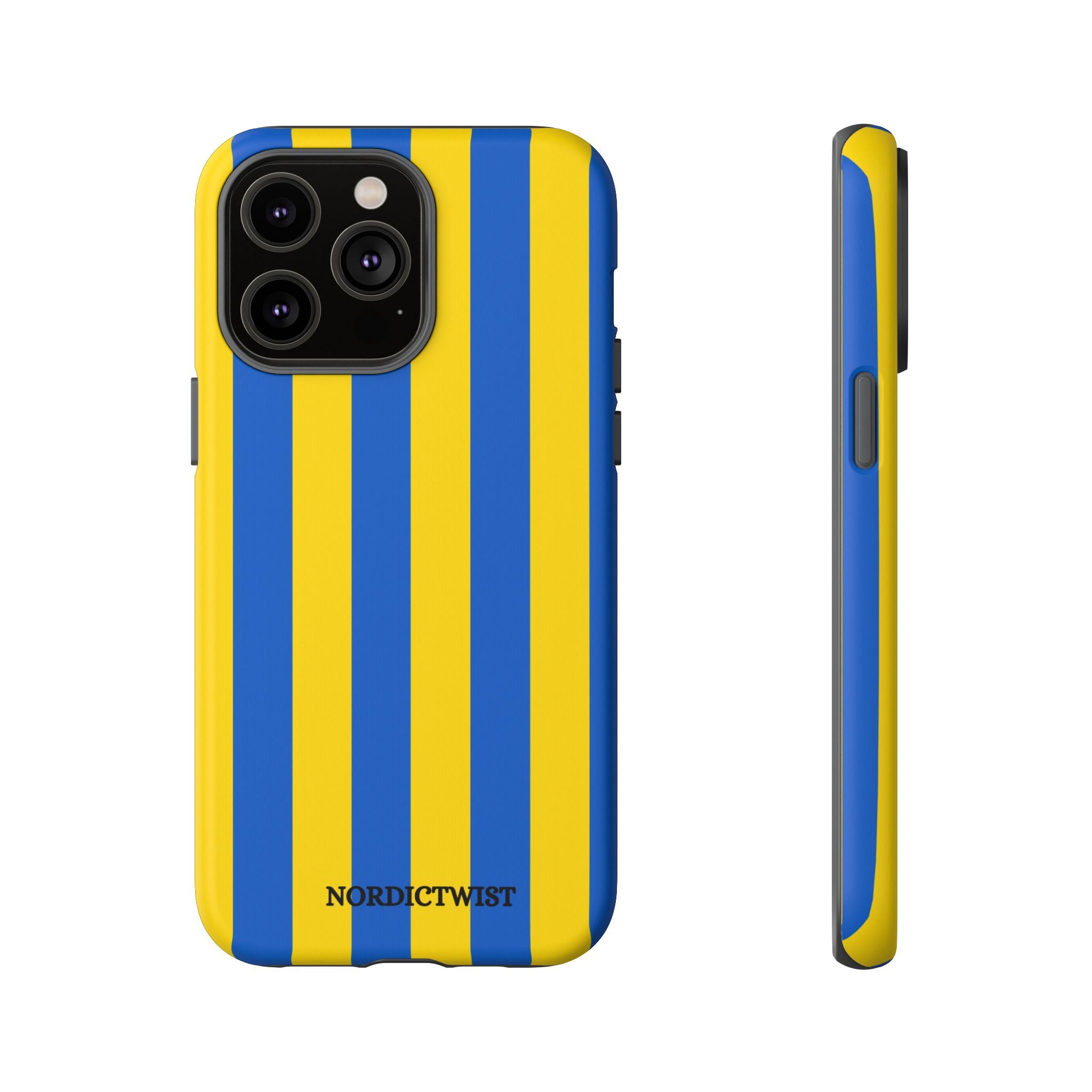 Blue and Yellow Striped Phone Case - Tough Cases
