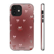 Cherry Bow Phone Case — Cute Red Gradient Protective Cover