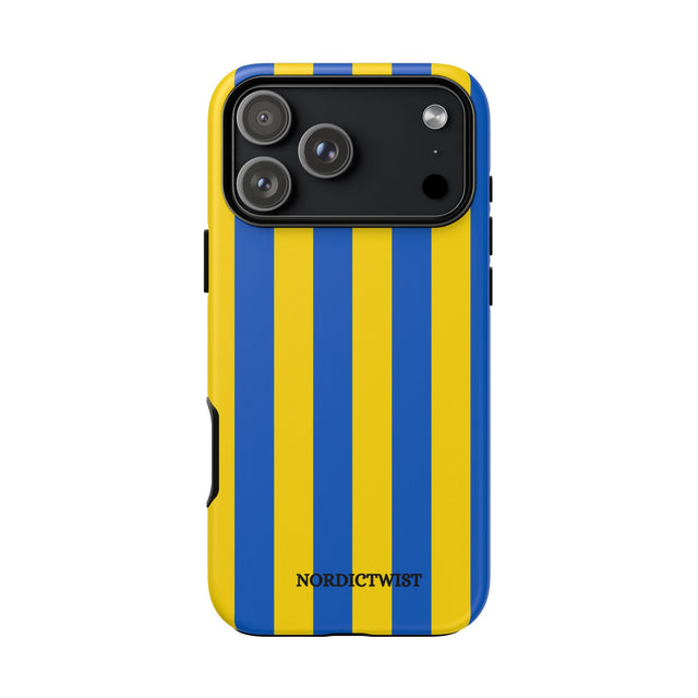 Blue and Yellow Striped Phone Case - Tough Cases