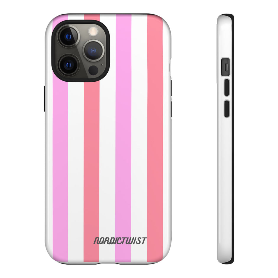 Pink Striped Phone Case - Stylish & Durable Cover
