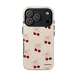 Cherry Pattern Phone Case — Cute Retro Red Cherries on Cream