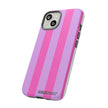 Stylish Phone Case - Tough Cases with Vibrant Pink and Lavender Stripes