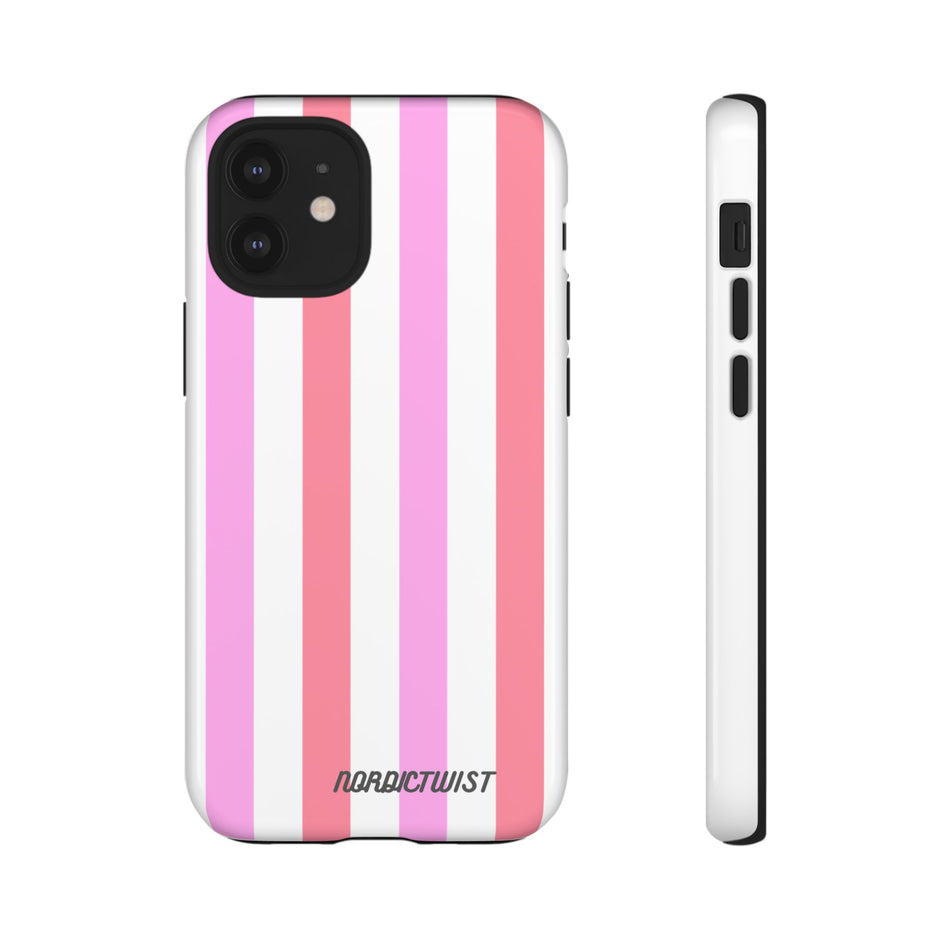 Pink Striped Phone Case - Stylish & Durable Cover