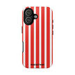 Striped Tough Phone Case - Durable Protection with Stylish Red & White Design