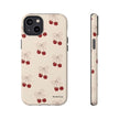 Cherry Pattern Phone Case — Cute Retro Red Cherries on Cream