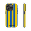 Blue and Yellow Striped Phone Case - Tough Cases
