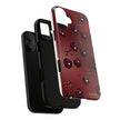 Cherry Pattern Tough Phone Case — Retro Dark Red Cherry iPhone Cover