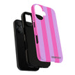 Stylish Phone Case - Tough Cases with Vibrant Pink and Lavender Stripes