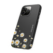 Daisy Floral Tough Phone Case – Protective Black Phone Cover with White Daisies