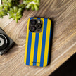 Blue and Yellow Striped Phone Case - Tough Cases