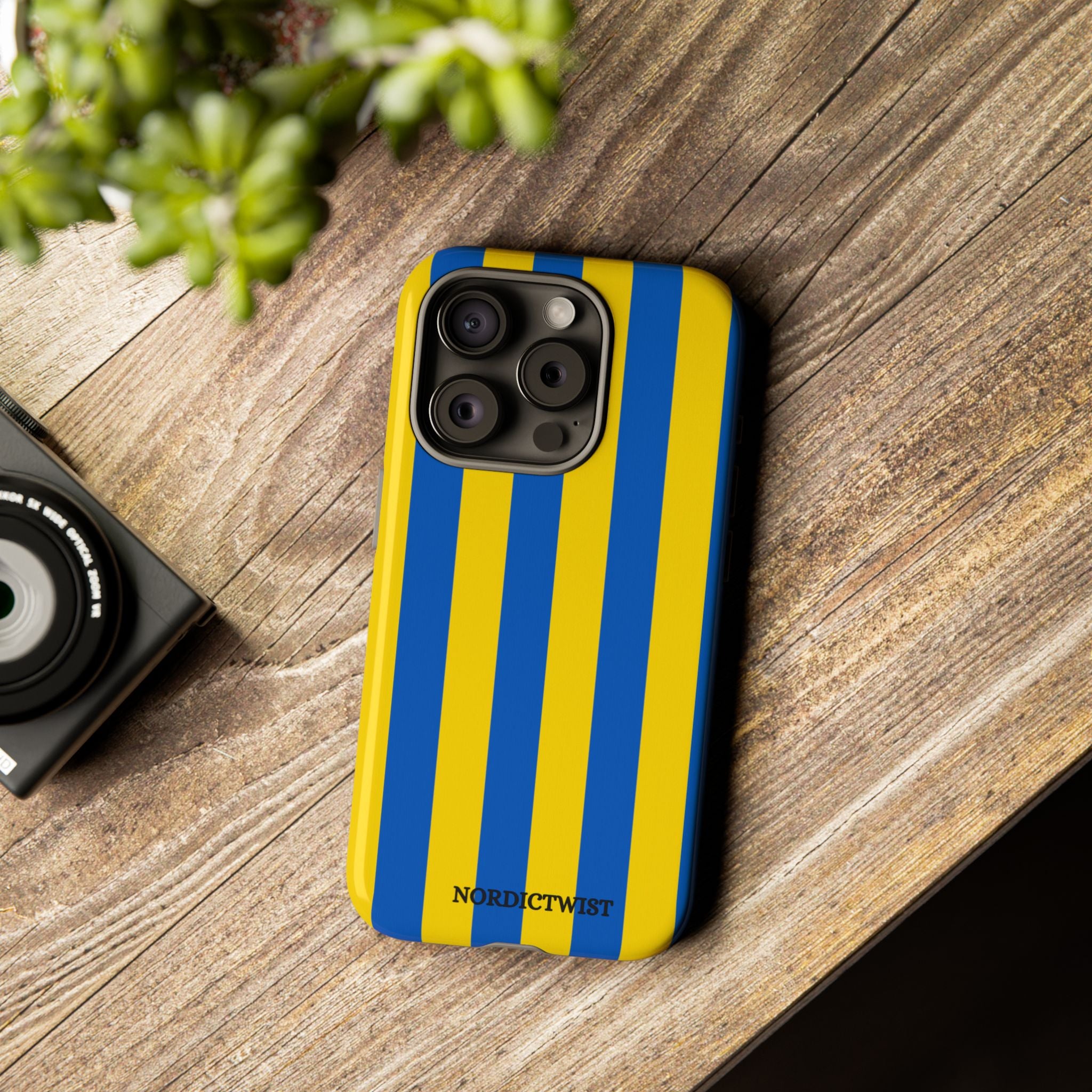 Blue and Yellow Striped Phone Case - Tough Cases